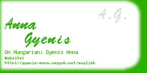 anna gyenis business card